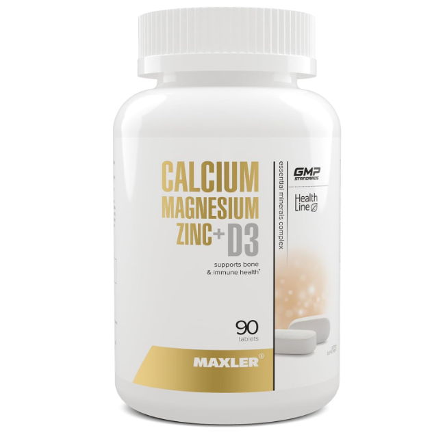 Maxler Calcium Magnesium Zinc Plus Vitamin D3 – Essential Minerals Supplement – Calcium 1000mg Magnesium 600mg Zinc 15mg Vitamin D3 600IU – Immune Support – 90 Calcium Magnesium Zinc D3 Tablets